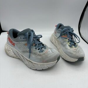 Hoka One One Shoes Womens‎ Size 7.5 D Wide Gaviota 4 Blue Fog Plein Air Sneakers